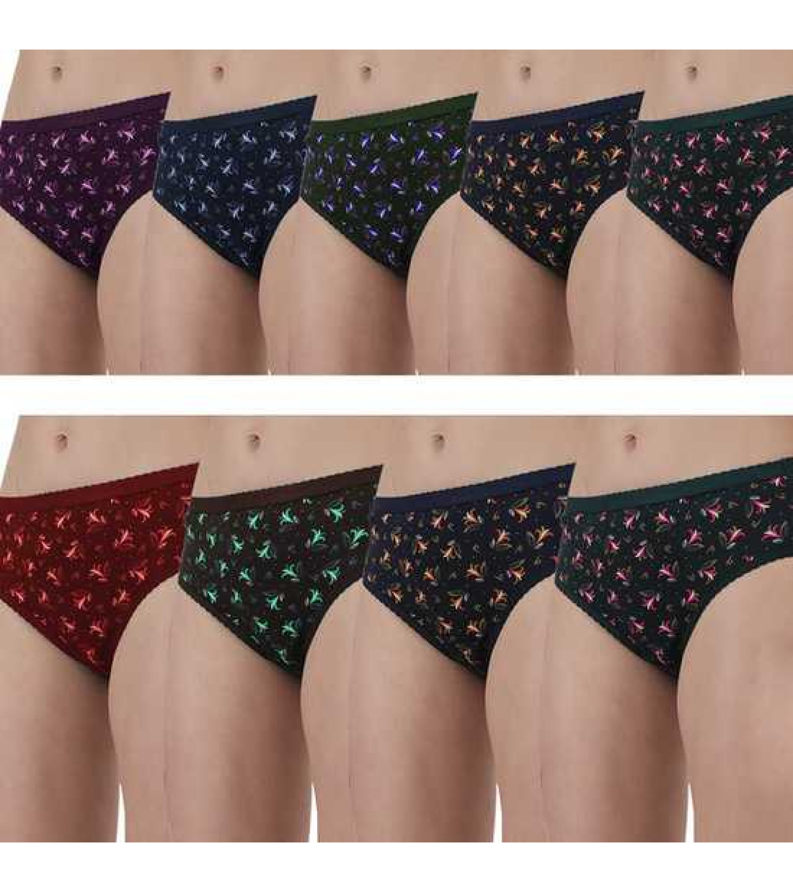 Vink Multicolor Womens Printed Multicolor Panties 9 Pack Combo | Outer Elastic